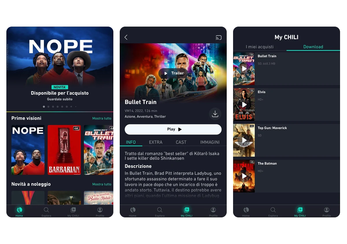 Chili TV su tablet, telefono e smart TV